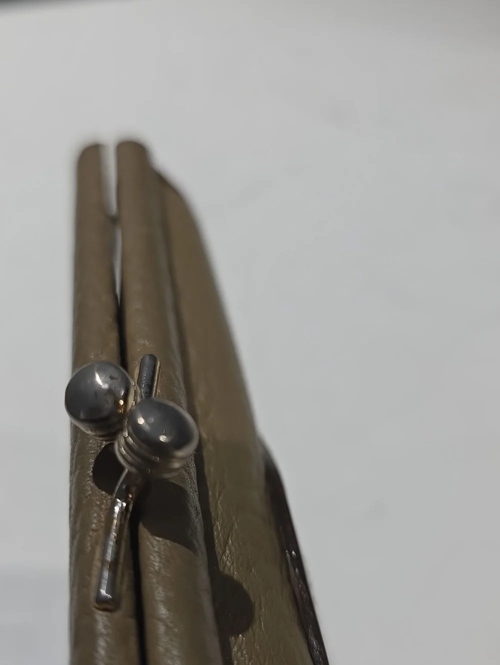 Dooney & Bourk Vintage Two-Tone Leather Clutch Wallet - Taupe and Chestnut